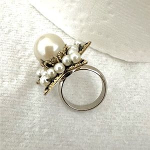 Rada Pearl Star Silver Ring